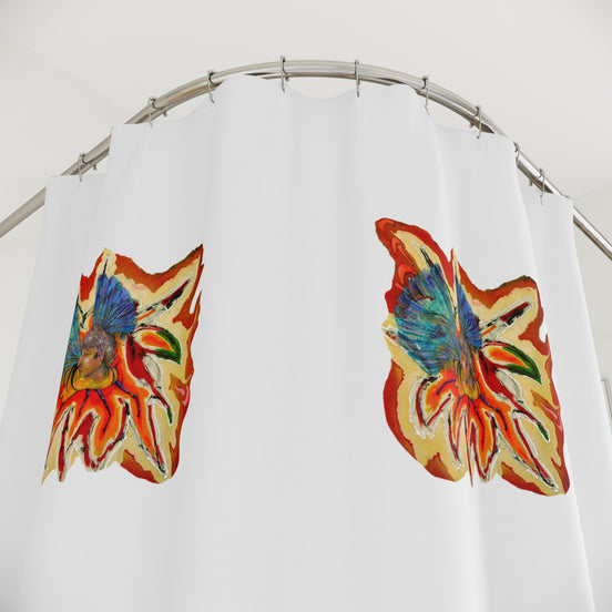 Bee Bloom — Botanical Pattern Shower Curtain