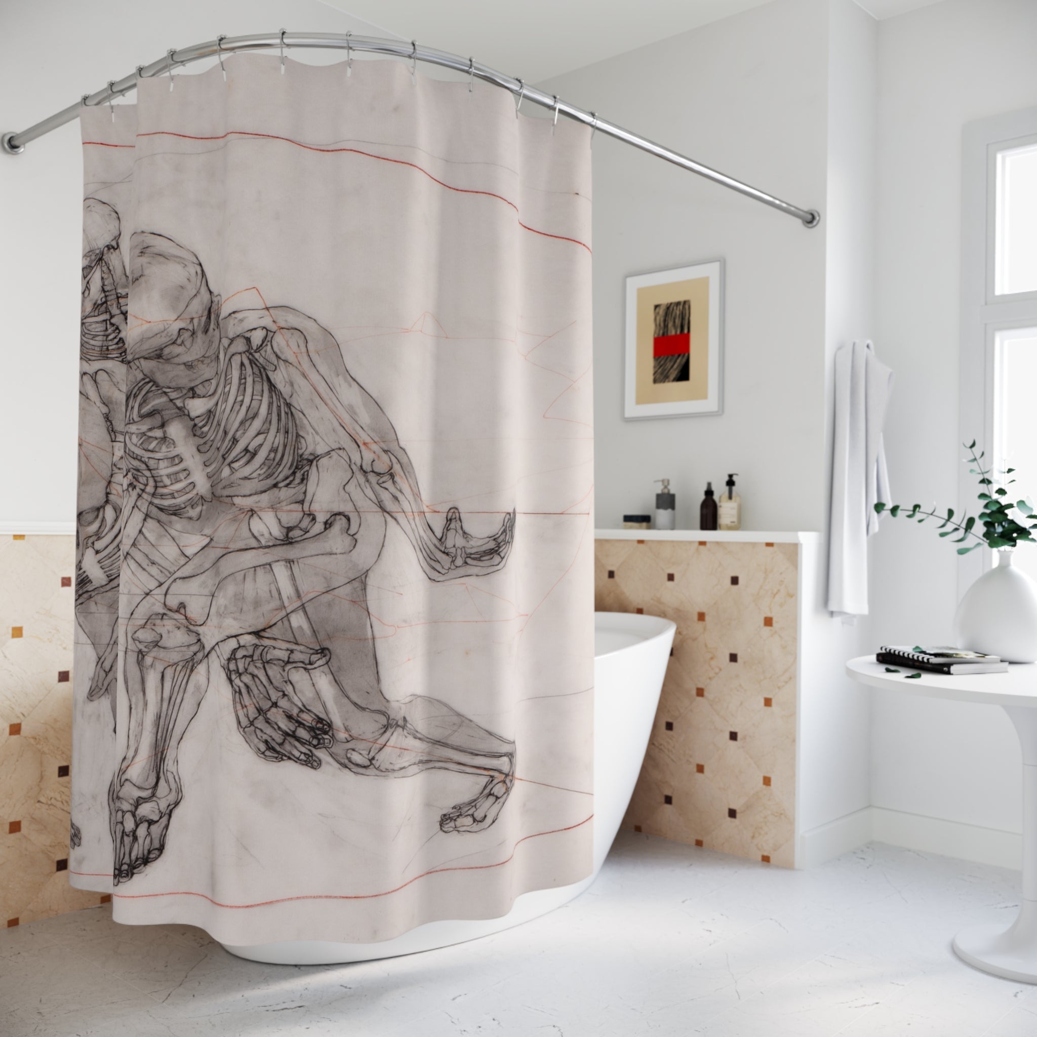 Saginaw 2 — Multi-Figure Anatomy Art Shower Curtain