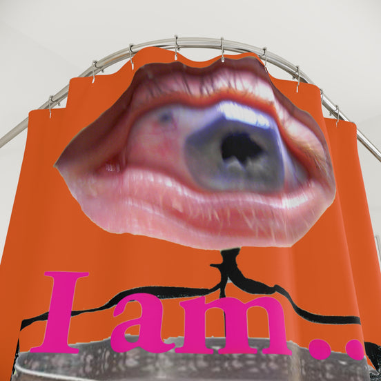 I Am… Surreal Eye Art Shower Curtain – Red Heart Figure