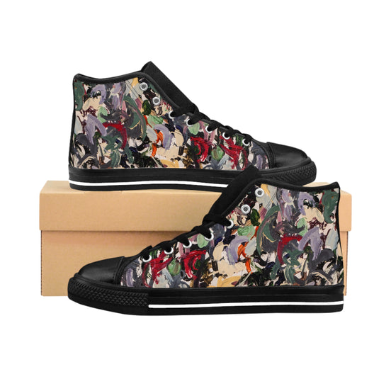 HANK – Women’s High-Top Canvas Sneakers with Abstract Camouflage Print