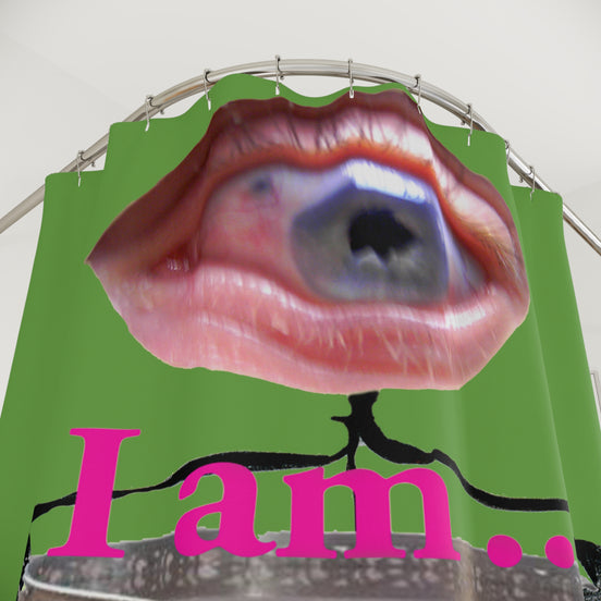I Am… Surreal Eye Art Shower Curtain – Red Heart Figure