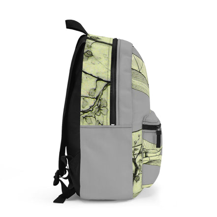 Tuscan Designer Backpack  (light grey)– Hand-Drawn Landscape Art