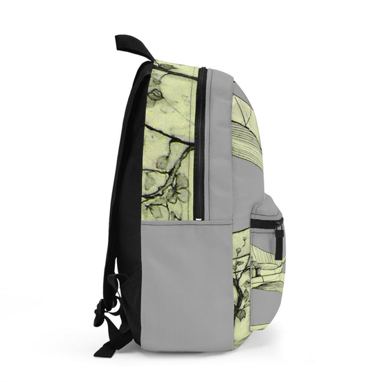 Tuscan Designer Backpack  (light grey)– Hand-Drawn Landscape Art