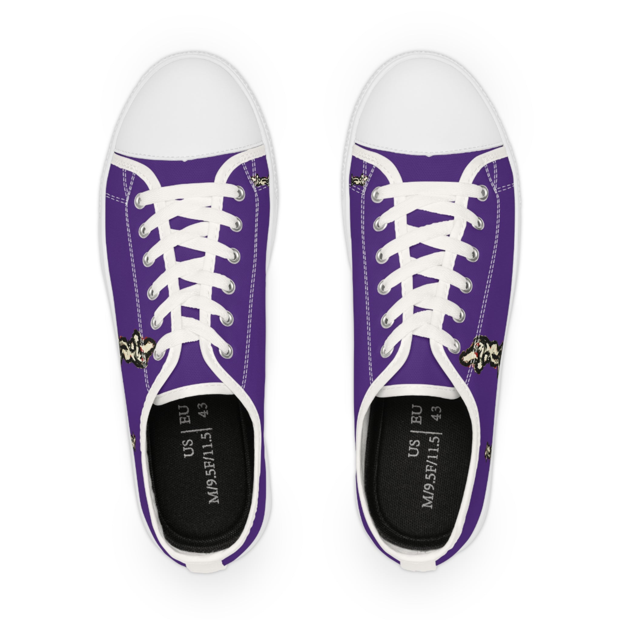 InTense – Men’s Abstract Figure Low-Top Canvas Sneakers – Dark Purple Background