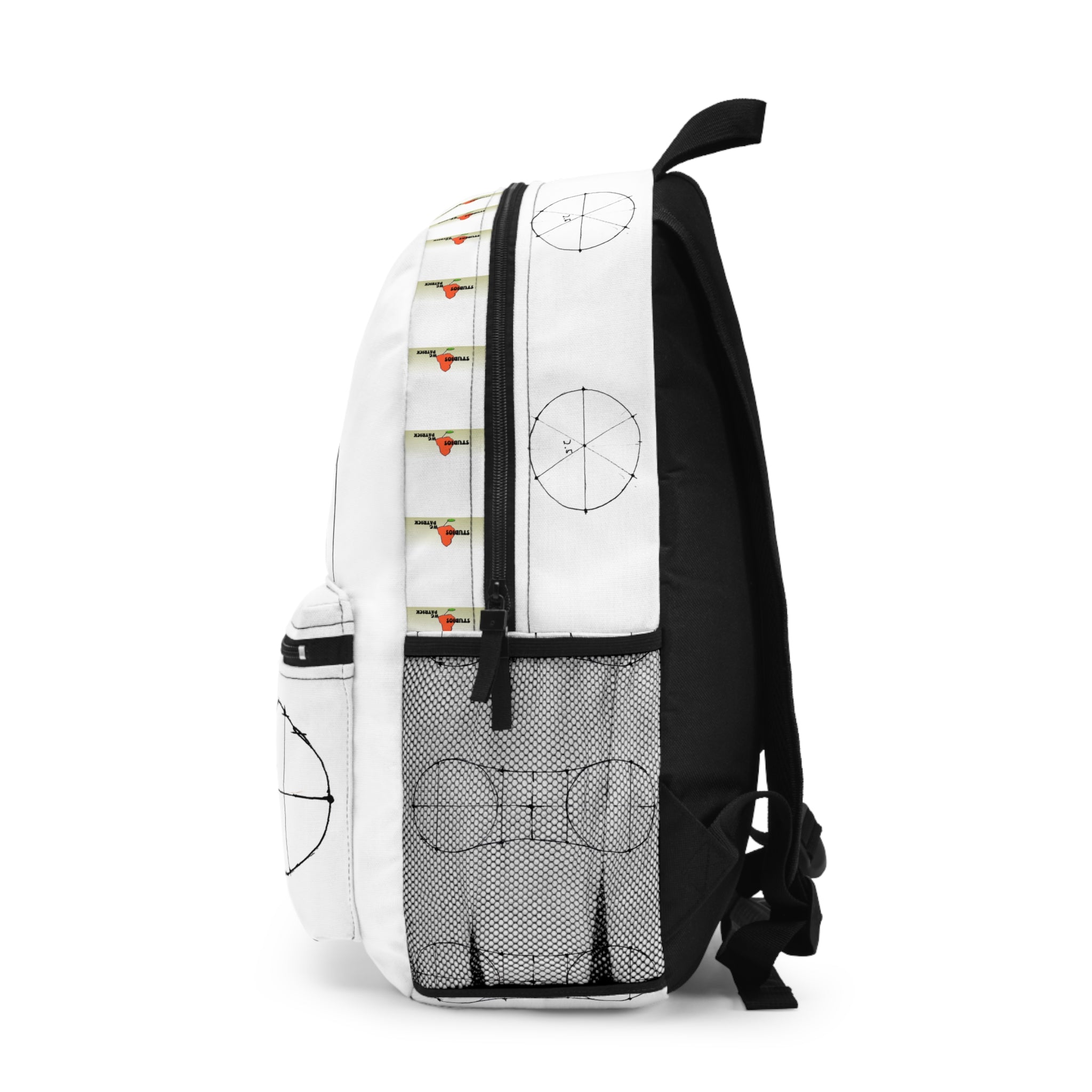 Dralf Backpack — Wash Collection Abstract Line Design (white)