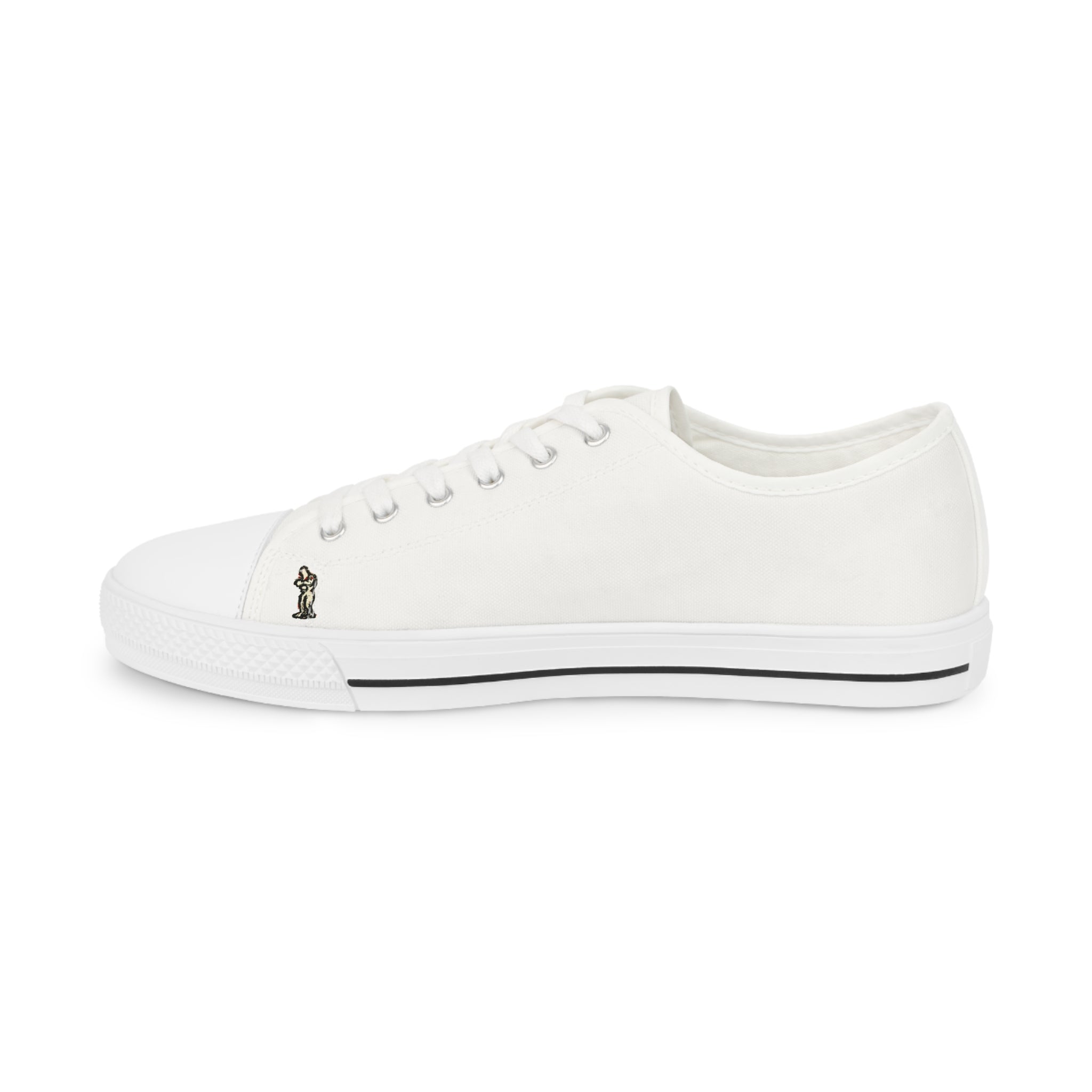 InTense – Men’s Abstract Figure Low-Top Canvas Sneakers – White Background