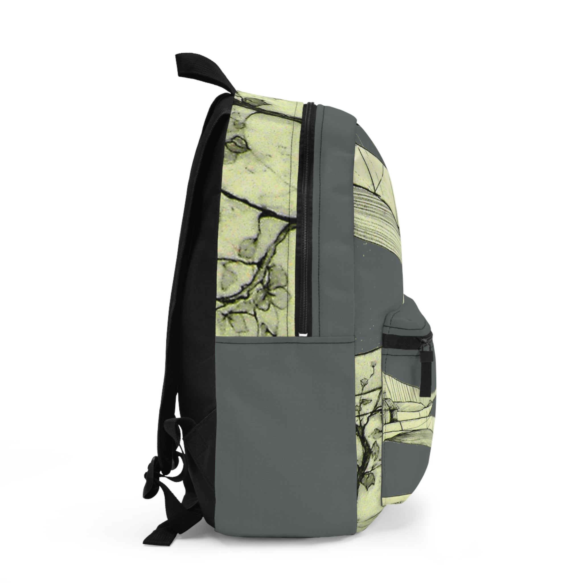 Tuscan Designer Backpack  (dark grey)– Hand-Drawn Landscape Art