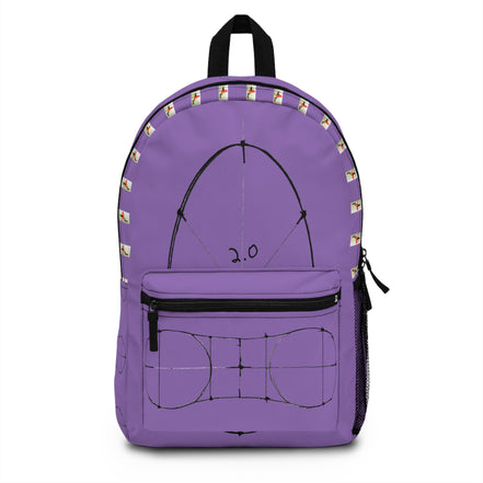 Dr.alf Backpack — Wash Collection Abstract Line Design (Light Purple)
