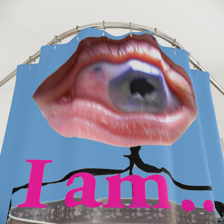 I Am… Surreal Eye Art Shower Curtain – Red Heart Figure