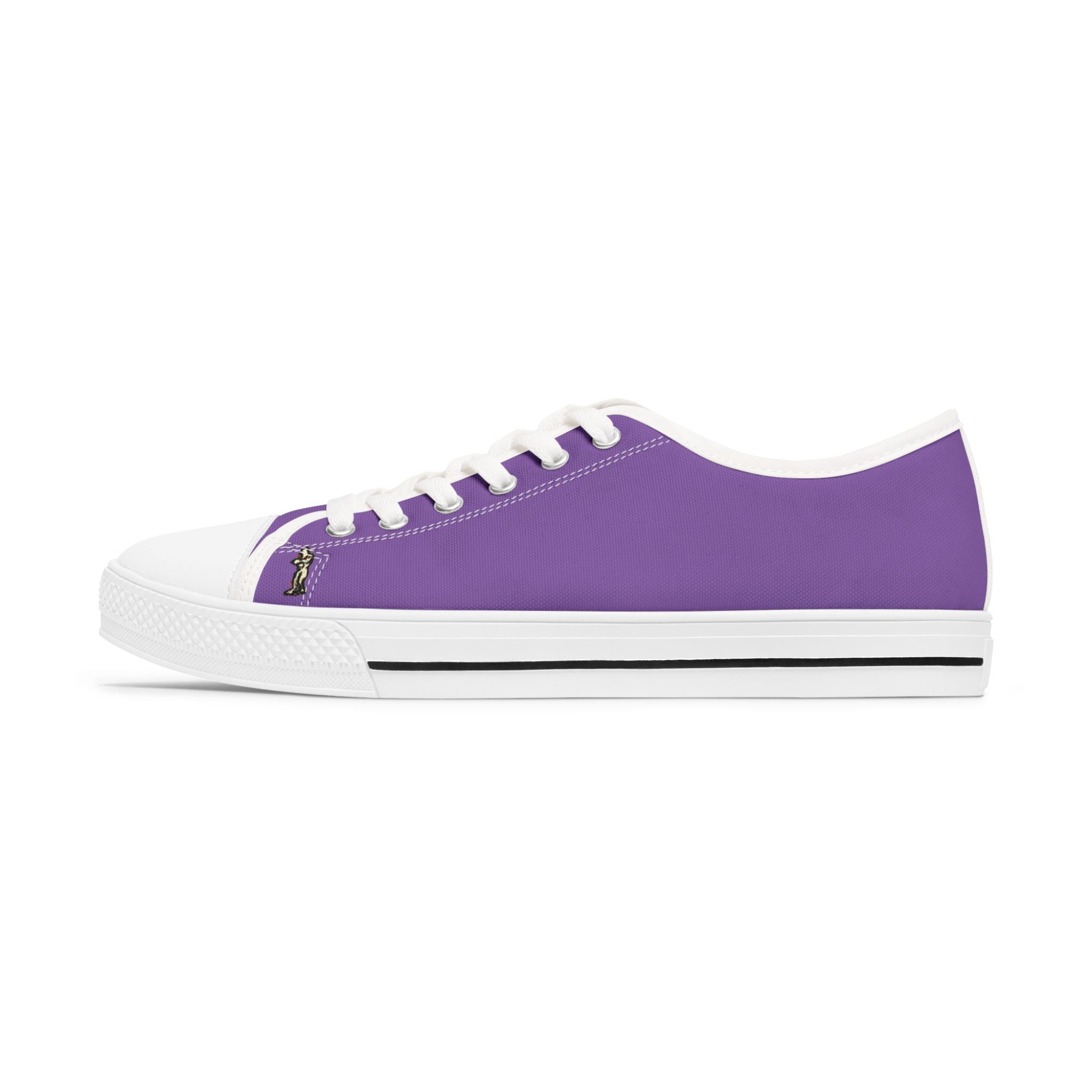 InTense – Women’s Abstract Figure Low-Top Canvas Sneakers – Light Purple Background