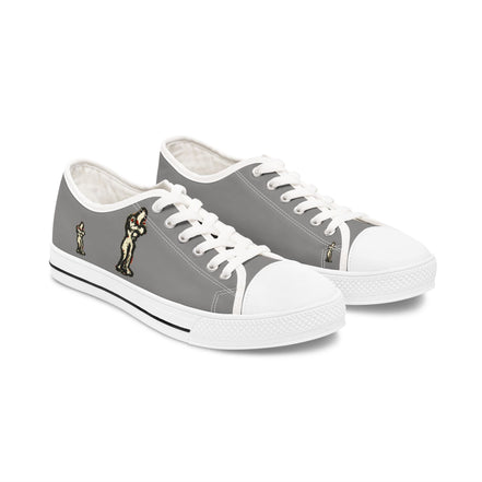 InTense – Women’s Abstract Figure Low-Top Canvas Sneakers – Grey Background