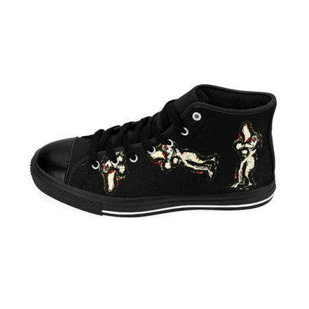 InTense – Men’s Abstract Figure High-Top Canvas Sneakers – Black Background
