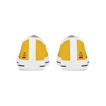 I Am – Men’s Surreal Eye Low-Top Canvas Sneakers – Golden Yellow Background