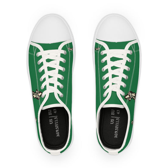 InTense – Men’s Abstract Figure Low-Top Canvas Sneakers – Dark Green Background