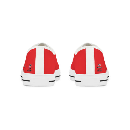 I Am – Men’s Surreal Eye Low-Top Canvas Sneakers – Red Background