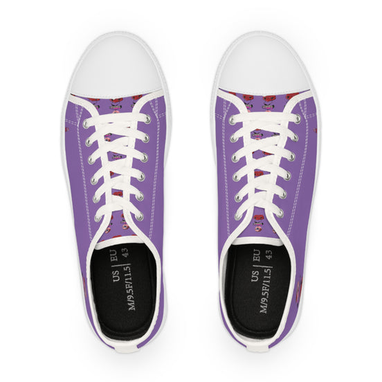 I Am – Men’s Surreal Eye Low-Top Canvas Sneakers – Light Purple Background