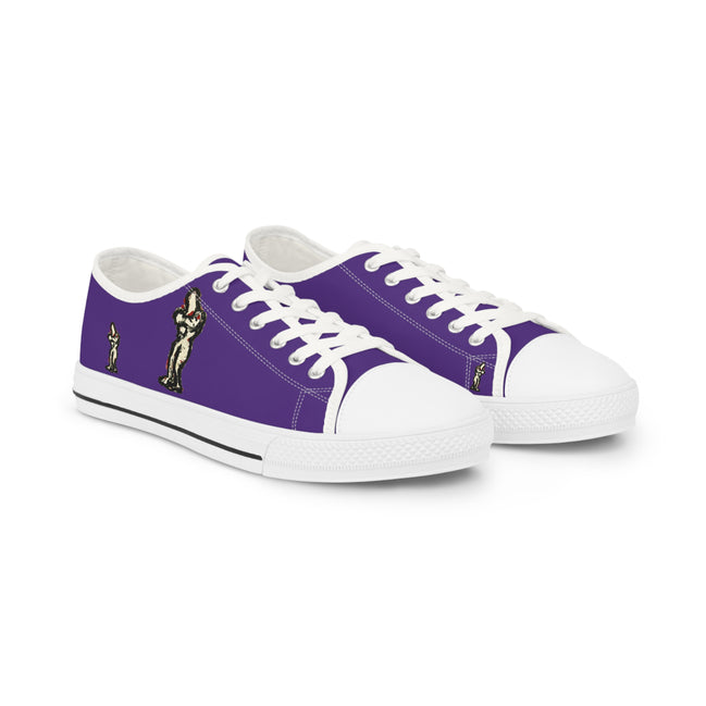 InTense – Men’s Abstract Figure Low-Top Canvas Sneakers – Dark Purple Background