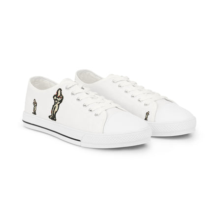 InTense – Men’s Abstract Figure Low-Top Canvas Sneakers – White Background
