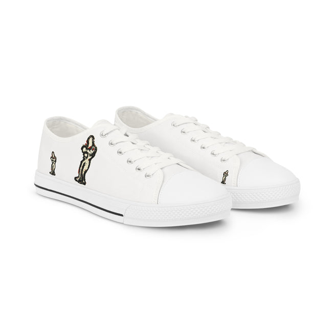 InTense – Men’s Abstract Figure Low-Top Canvas Sneakers – White Background