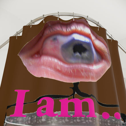 I Am… Surreal Eye Art Shower Curtain – Red Heart Figure
