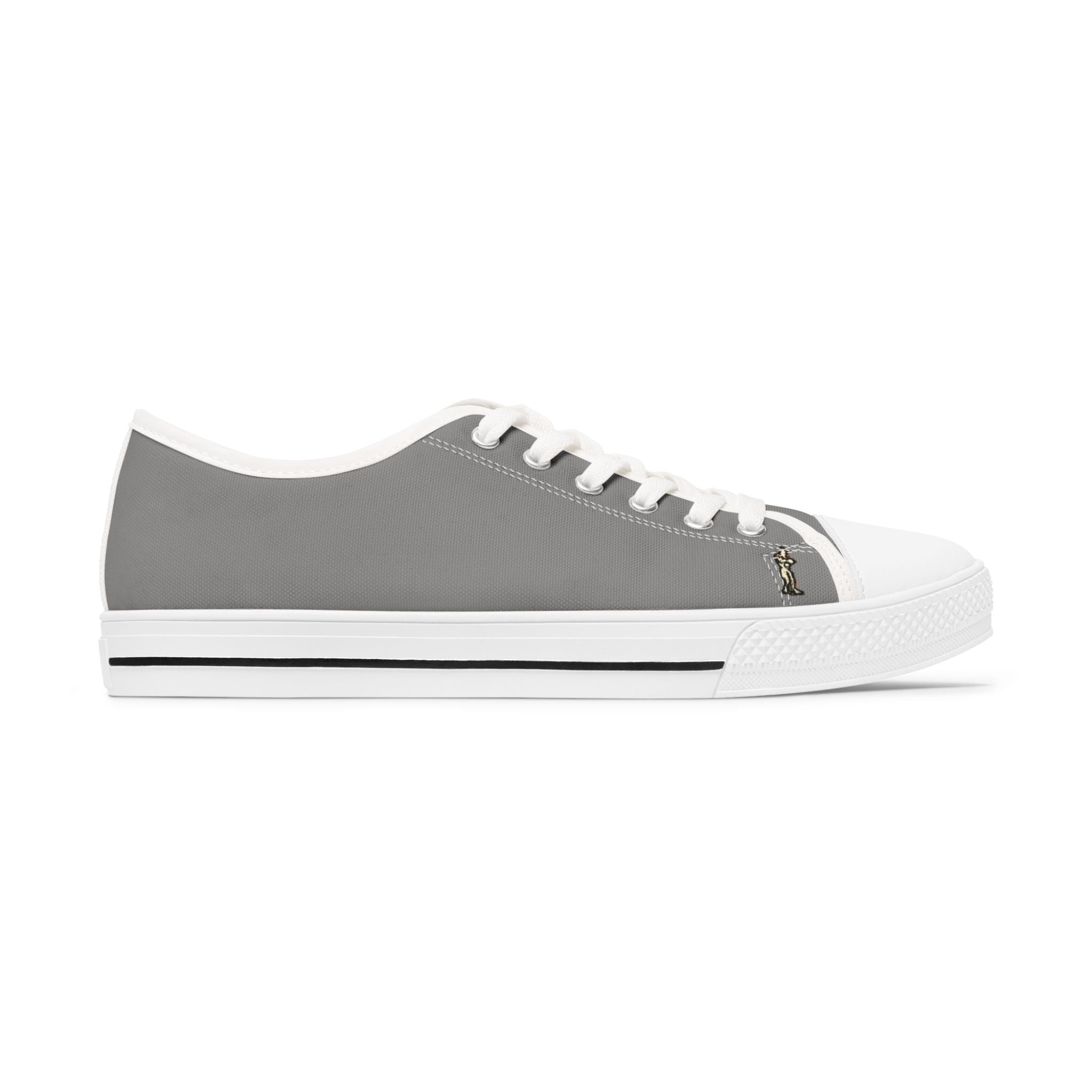 InTense – Women’s Abstract Figure Low-Top Canvas Sneakers – Grey Background