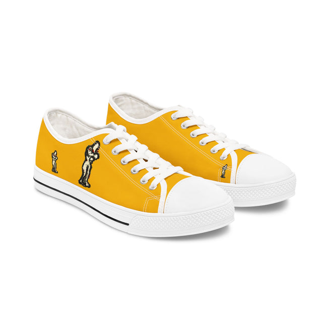 InTense – Women’s Abstract Figure Low-Top Canvas Sneakers – Golden Yellow Background