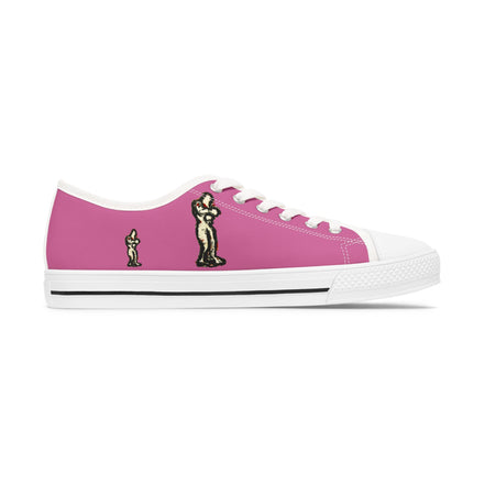 InTense – Women’s Abstract Figure Low-Top Canvas Sneakers – Light Pink Background