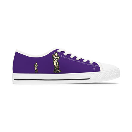 InTense – Women’s Abstract Figure Low-Top Canvas Sneakers – Dark Purple Background