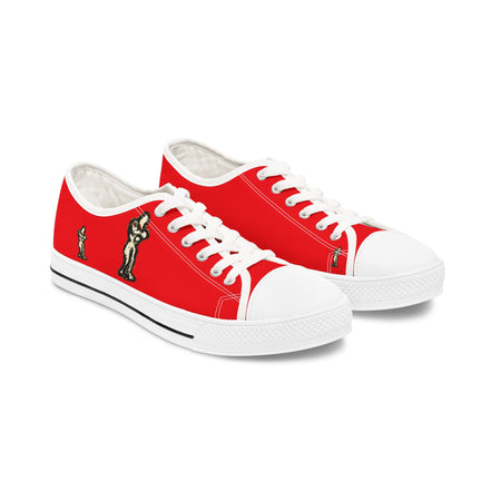 InTense – Women’s Abstract Figure Low-Top Canvas Sneakers – Red Background