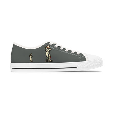 InTense – Women’s Abstract Figure Low-Top Canvas Sneakers – Dark Grey Background