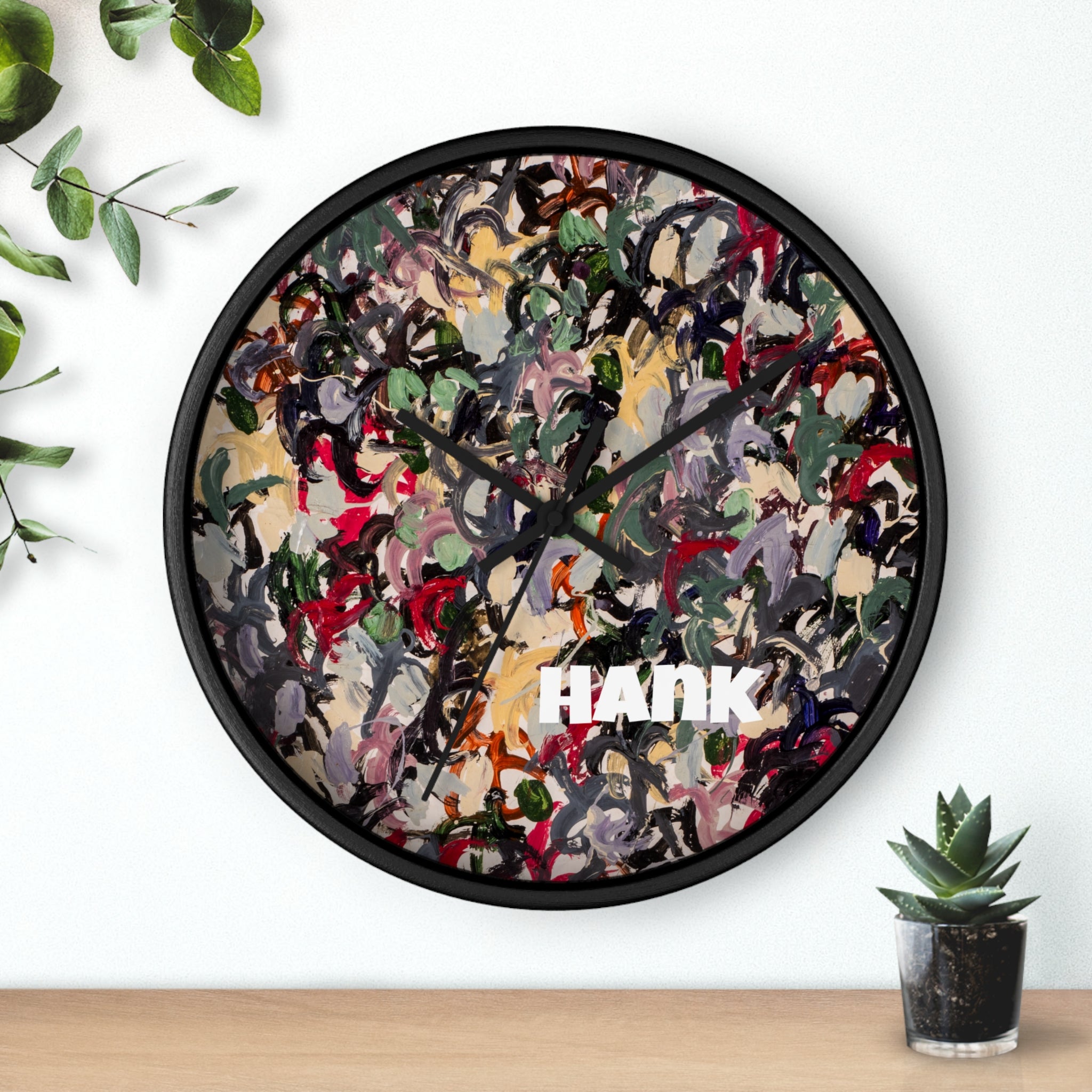 Hank — Abstract Brushstroke Designer Wall Clock (10