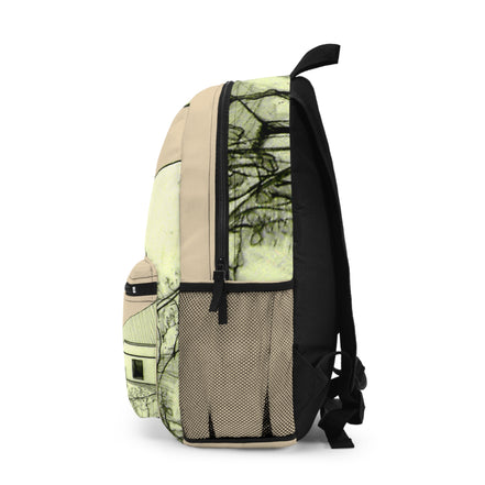 Tuscan Designer Backpack  (cream)– Hand-Drawn Landscape Art