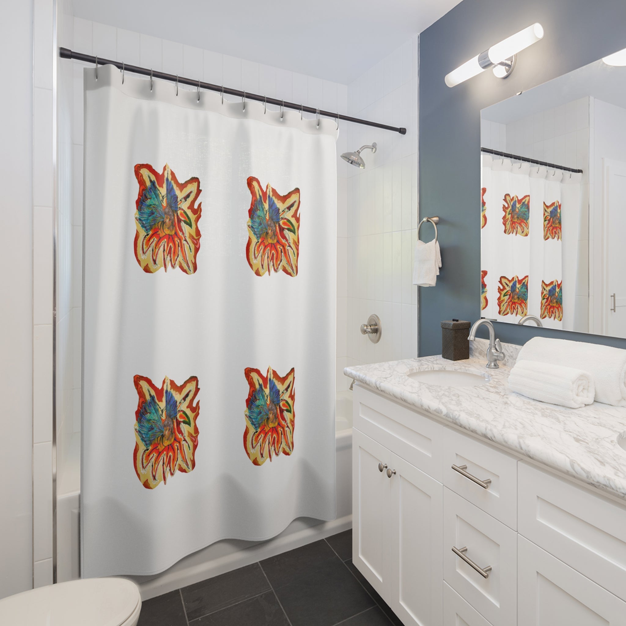 Bee Bloom — Botanical Pattern Shower Curtain