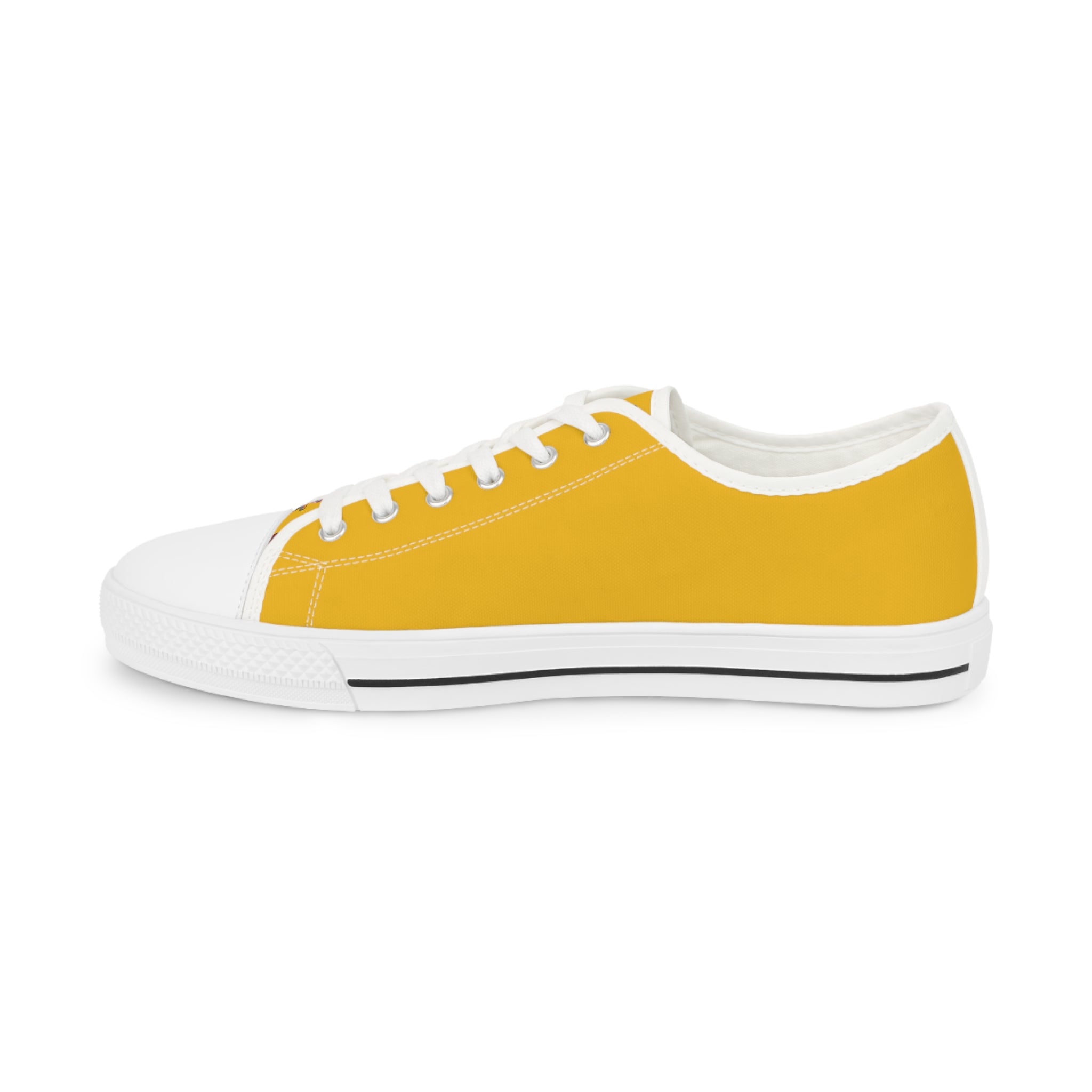 I Am – Men’s Surreal Eye Low-Top Canvas Sneakers – Golden Yellow Background