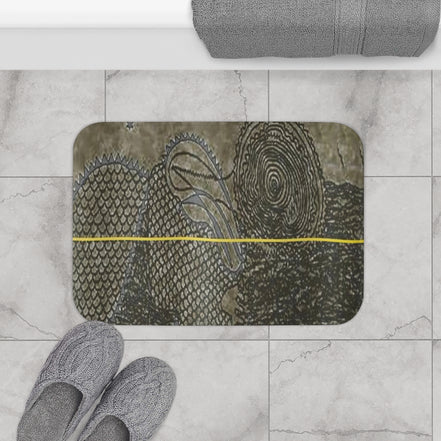 Neutral Brown Shower Curtain — Textured Modern Bathroom Decor with Gold Accent