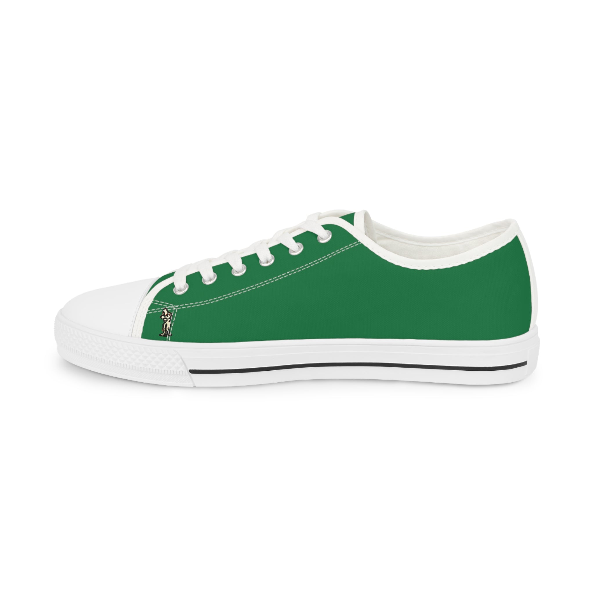 InTense – Men’s Abstract Figure Low-Top Canvas Sneakers – Dark Green Background
