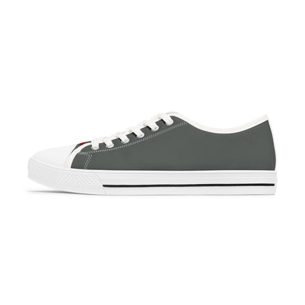 I Am – Women’s Surreal Eye Low-Top Canvas Sneakers – Dark Grey Background