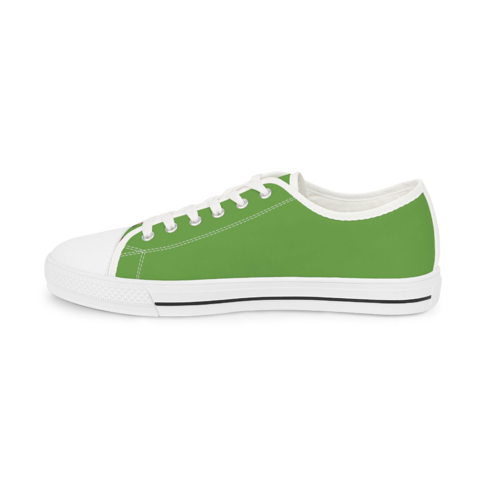 I Am – Men’s Surreal Eye Low-Top Canvas Sneakers – Green Background