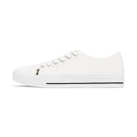 InTense – Women’s Abstract Figure Low-Top Canvas Sneakers – White Background