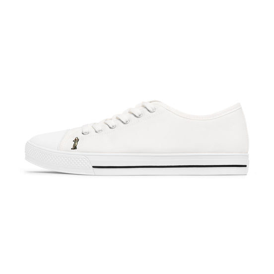 InTense – Women’s Abstract Figure Low-Top Canvas Sneakers – White Background