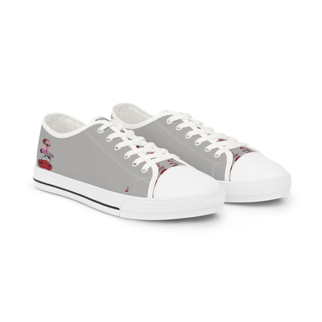 I Am – Men’s Surreal Eye Low-Top Canvas Sneakers – Light Grey Background