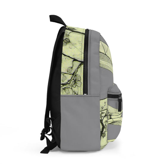 Tuscan Designer Backpack – Hand-Drawn Landscape Art (grey)