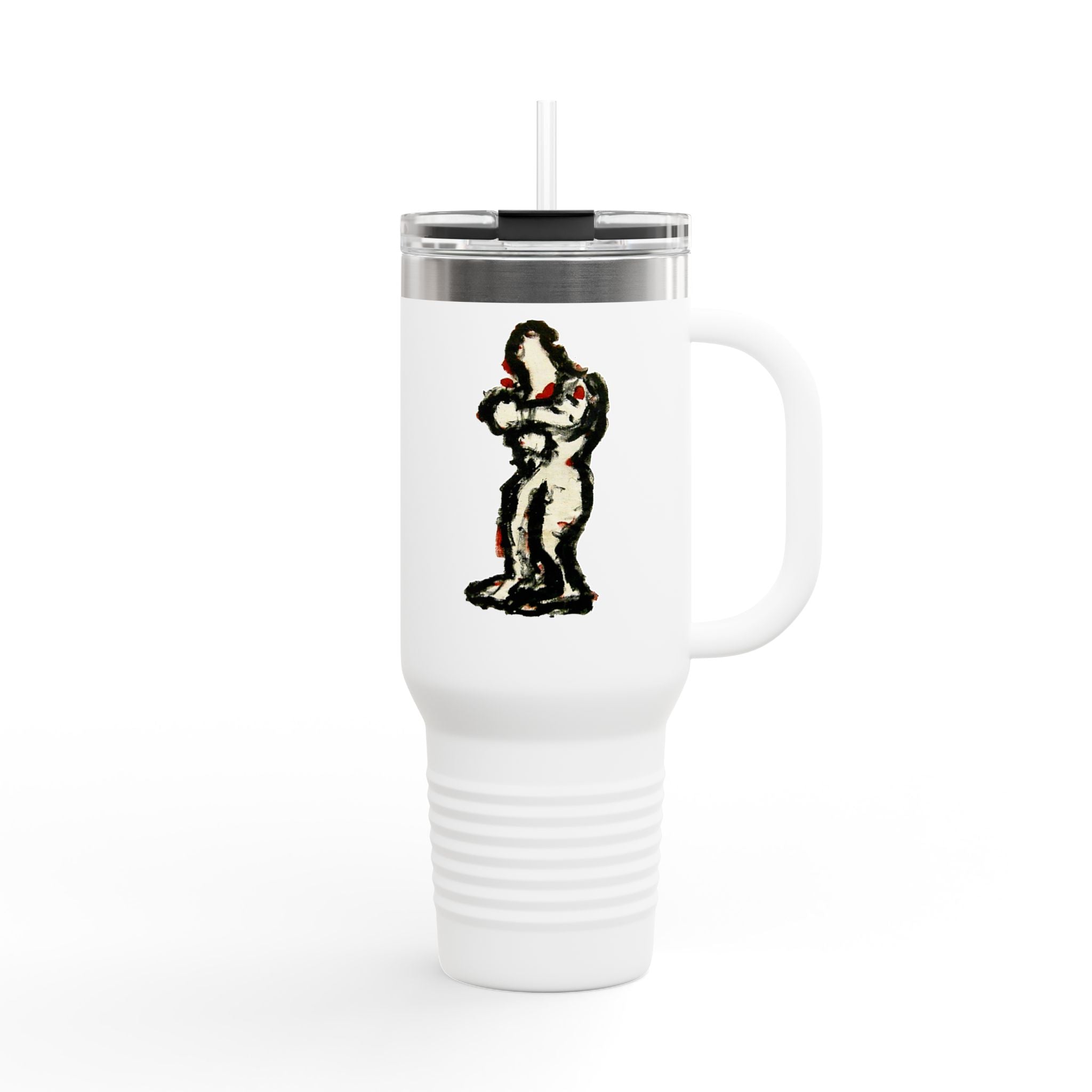 inTense – 40oz Insulated Travel Mug with Handle & Straw | Dishwasher-Safe Art Cup
