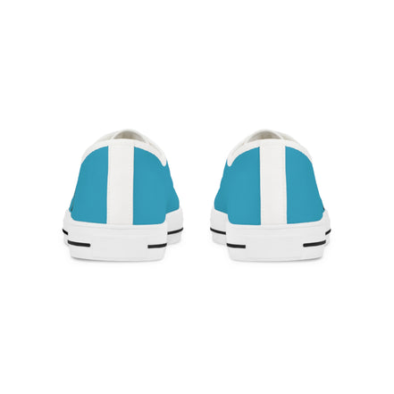 InTense – Men’s Abstract Figure Low-Top Canvas Sneakers – Turquoise Background