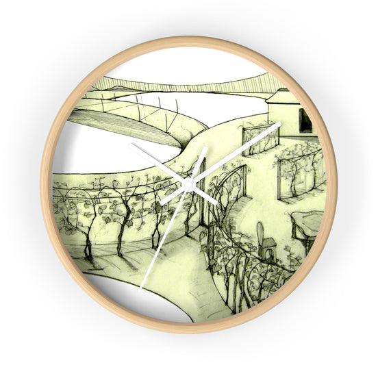 Tuscan Skywalk Designer Wall Clock – 10″ Silent Wood Wall Art | WG Patrick Studios