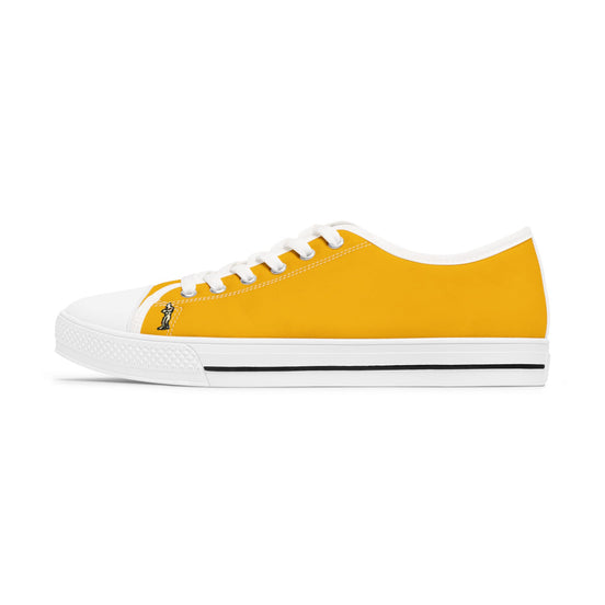 InTense – Women’s Abstract Figure Low-Top Canvas Sneakers – Golden Yellow Background