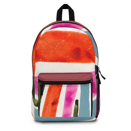 Colorwash Stripes Backpack (Clay) — Watercolor Stripe Art Backpack