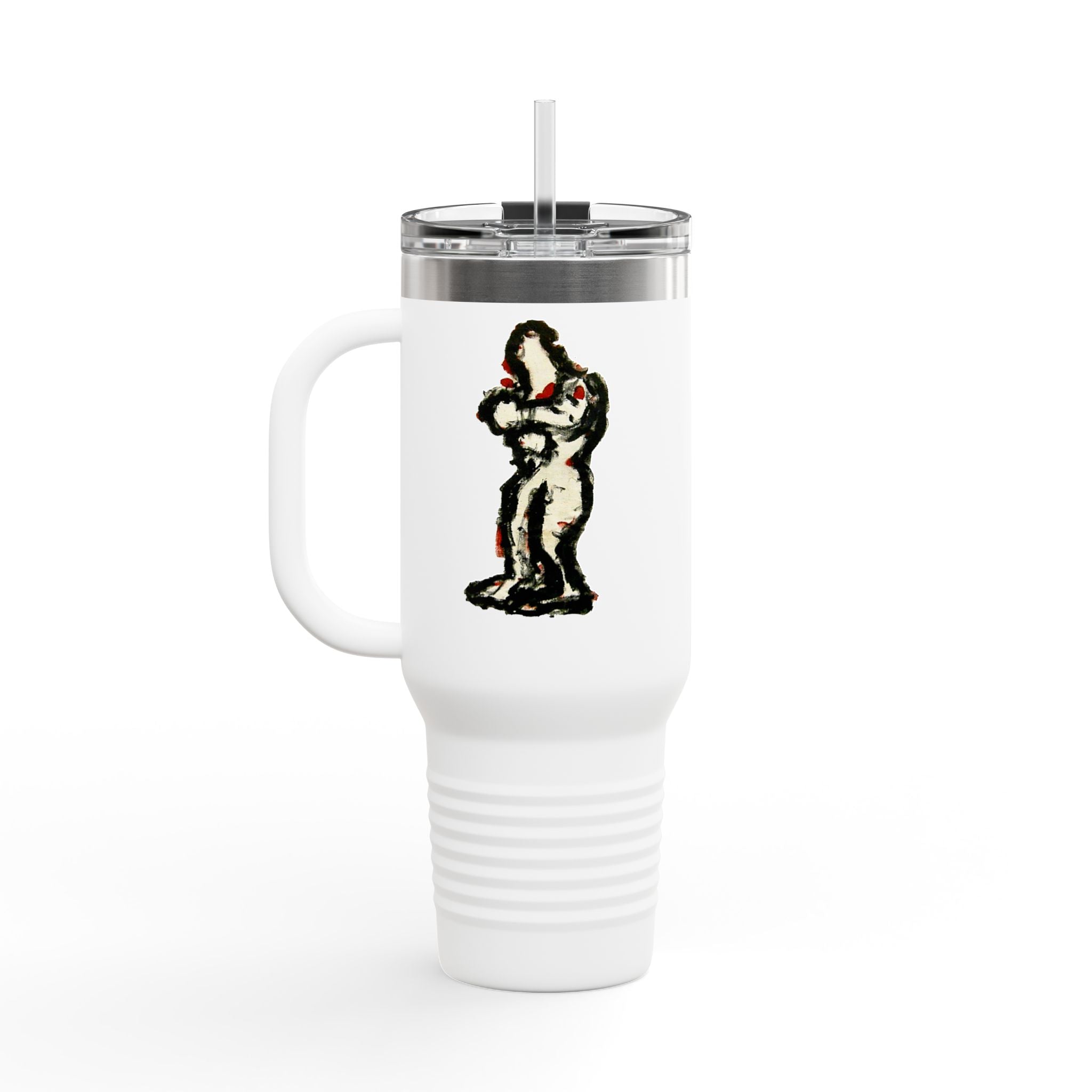 inTense – 40oz Insulated Travel Mug with Handle & Straw | Dishwasher-Safe Art Cup