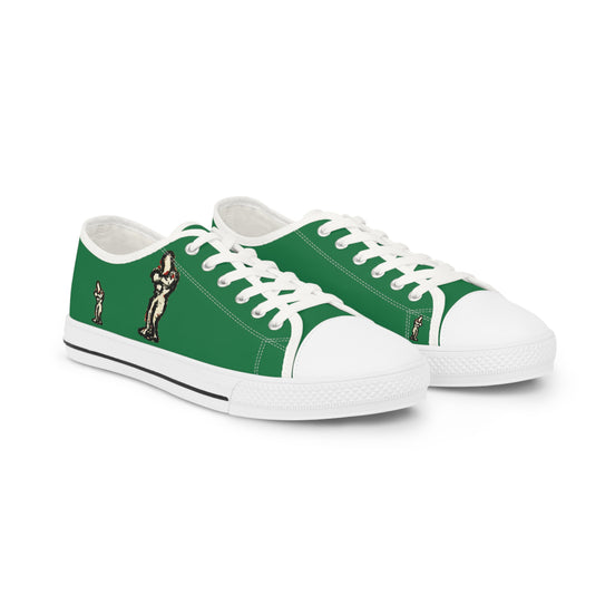 InTense – Men’s Abstract Figure Low-Top Canvas Sneakers – Dark Green Background