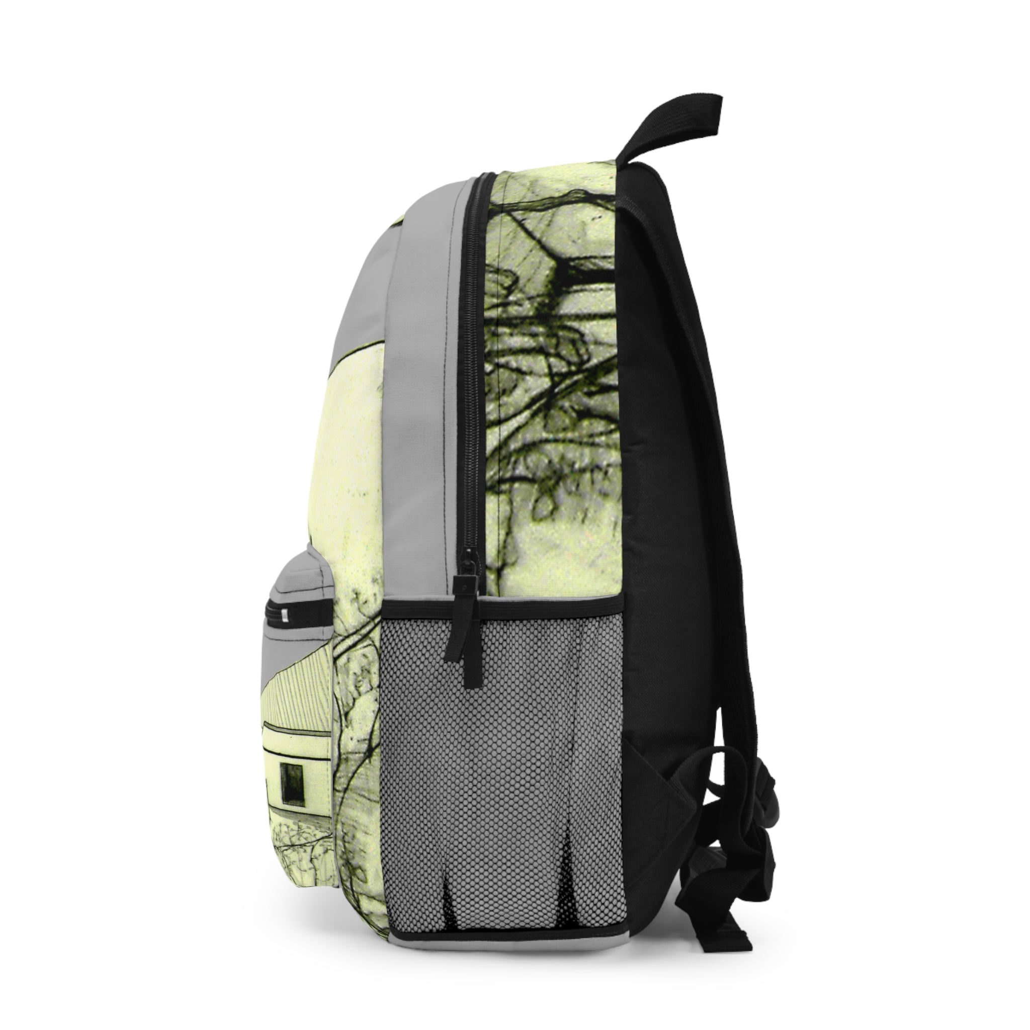 Tuscan Designer Backpack  (light grey)– Hand-Drawn Landscape Art
